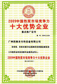中國熱泵市場(chǎng)十大優(yōu)勢(shì)企業(yè)